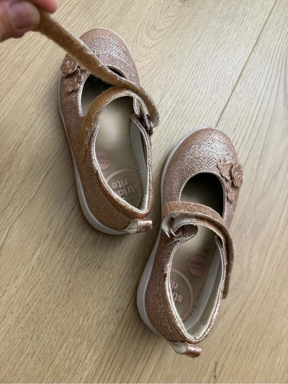 Stride rite Holly adapt Girls' Sparkle Mary Jane Shoes in Rose Gold size 10.5xw